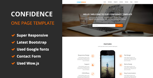 Confidence - OnePage HTML5 Template