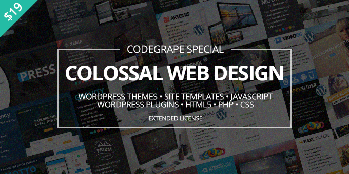 Colossal Web Design Bundle with Extended License - Only $19