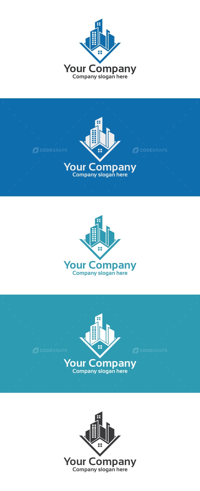 V Building Logo Design