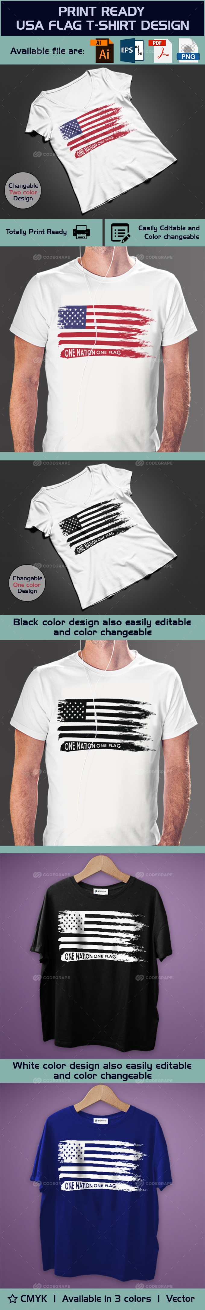 USA Flag T-Shirt Design