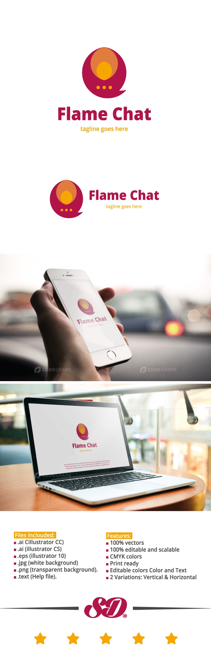 Flame Chat Logo Template