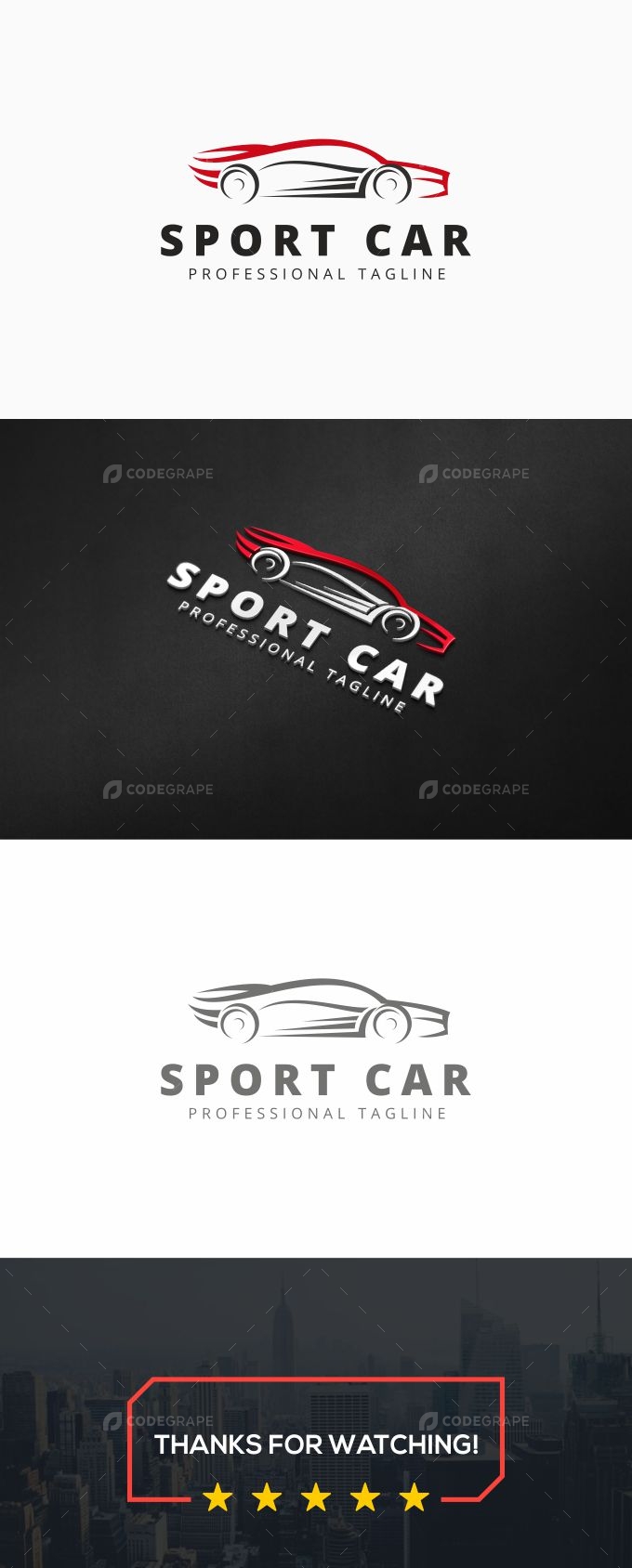 Download Free Sport Car Logo Dunia Belajar PSD Mockup Template