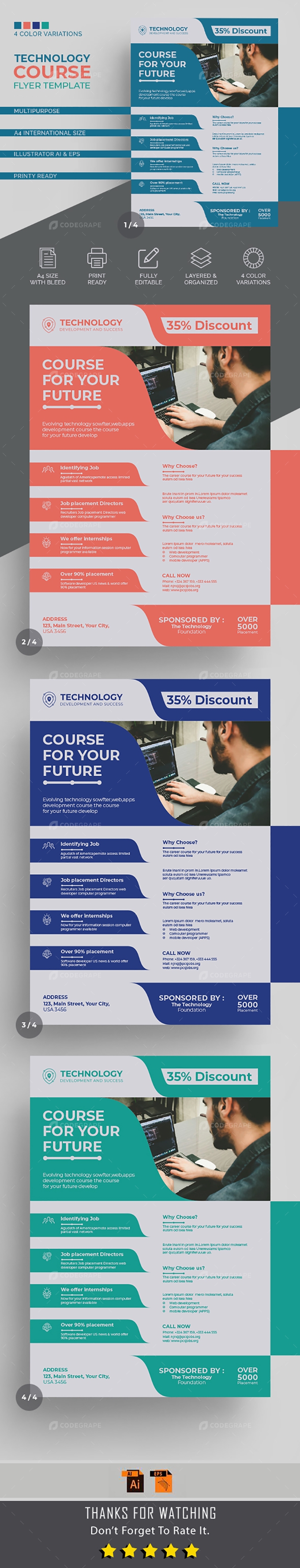 Technology Course Flyer Template
