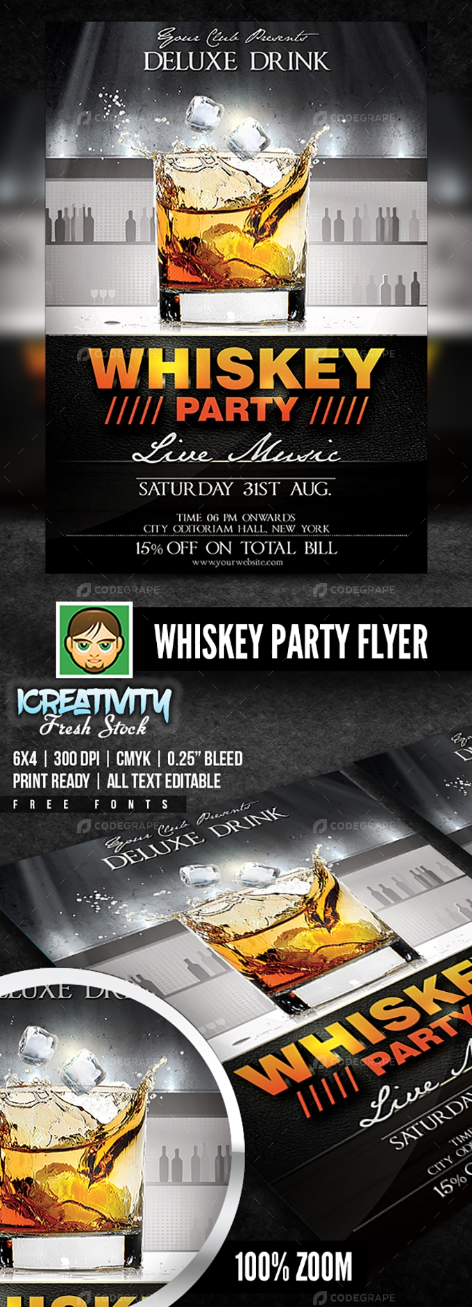 Whiskey Night Flyer Template