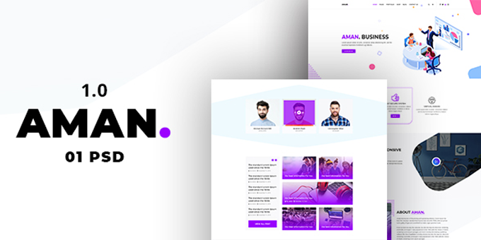 Aman One Page PSD Template