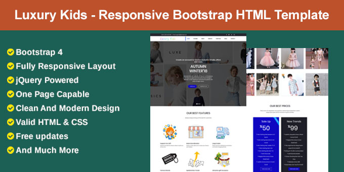 Luxury Kids - Responsive Bootstrap HTML Template