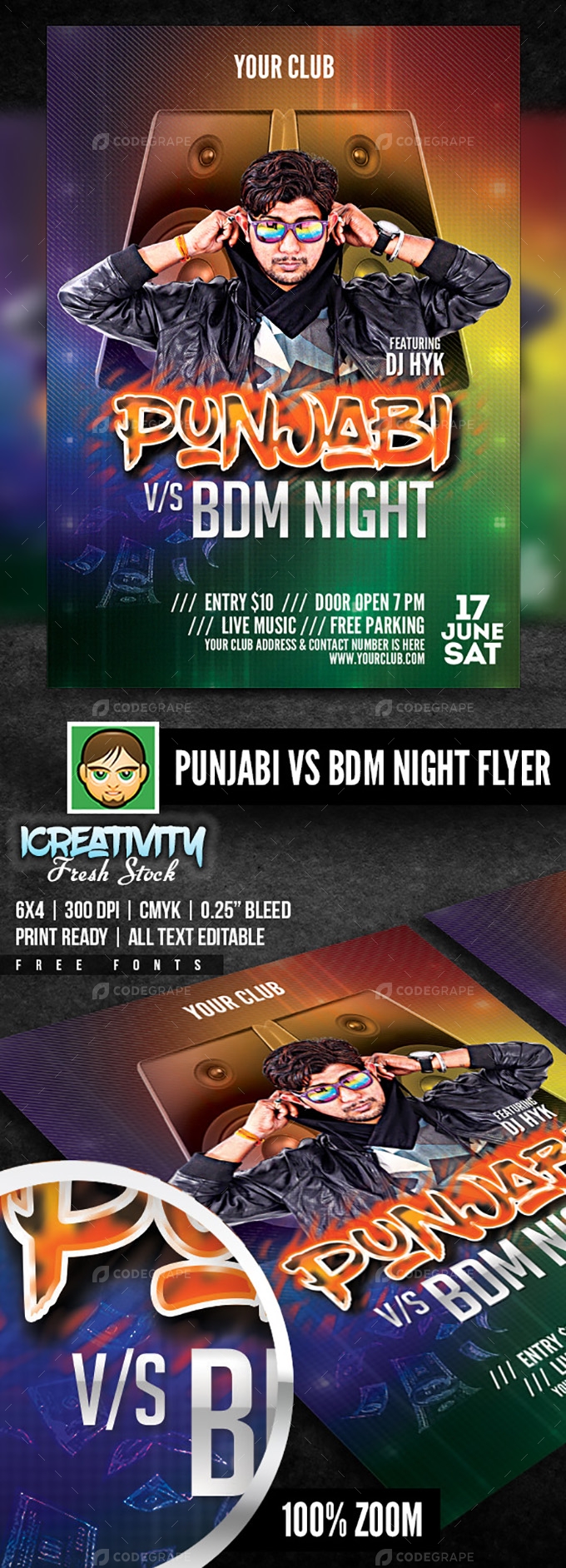 Punjabi Vs BDM Night Party Flyer