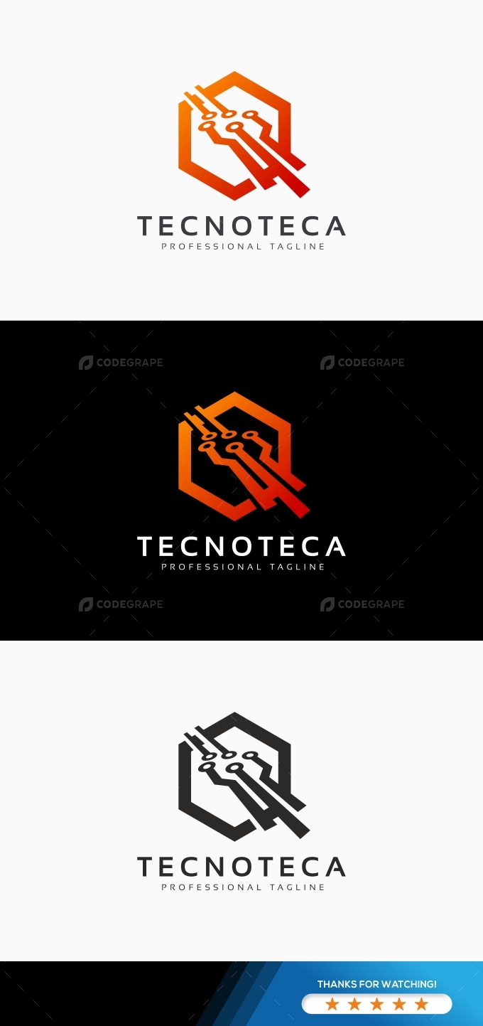 Technologies Hexagon Electronic Logo