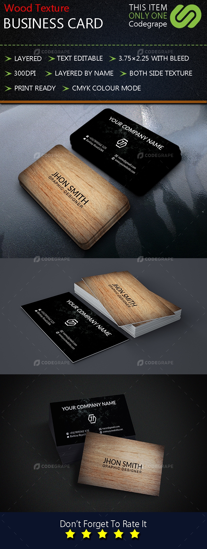 Wood Texture Business Card