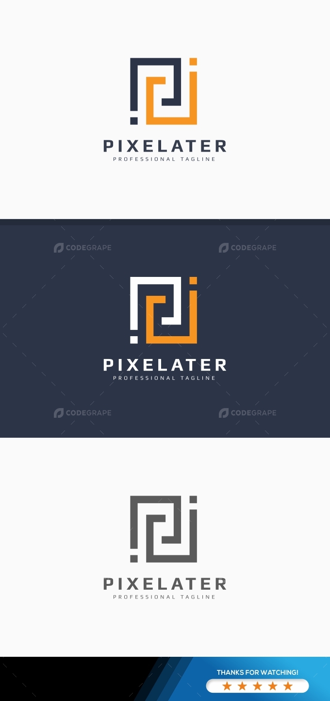 Pixelater P Letter Logo
