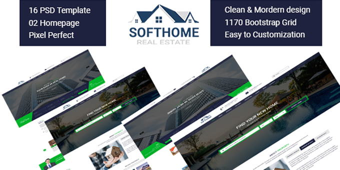 Softhome Real Estate PSD Template