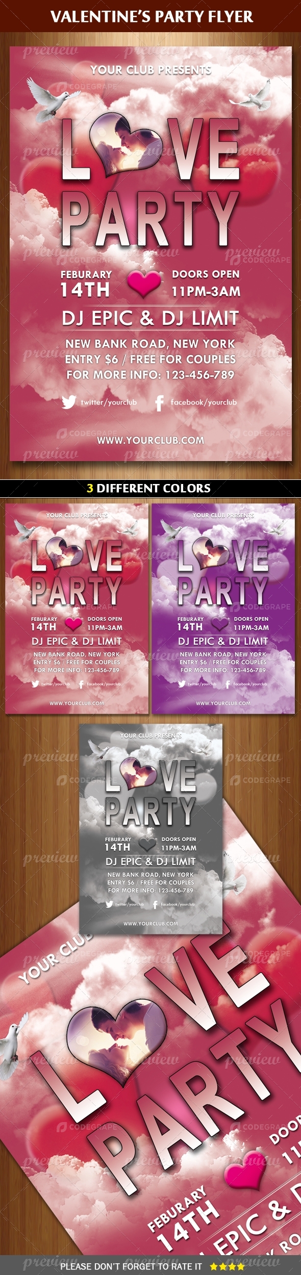 Valentine / Love Party Flyer Template