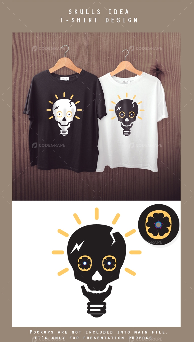Skull Idea T-Shirt Design