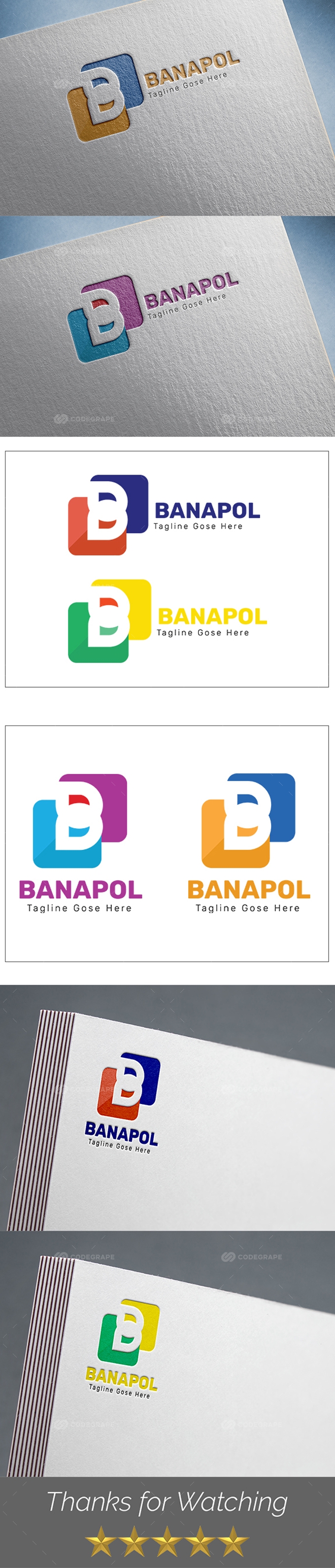 Banapol B Letter Logo Template