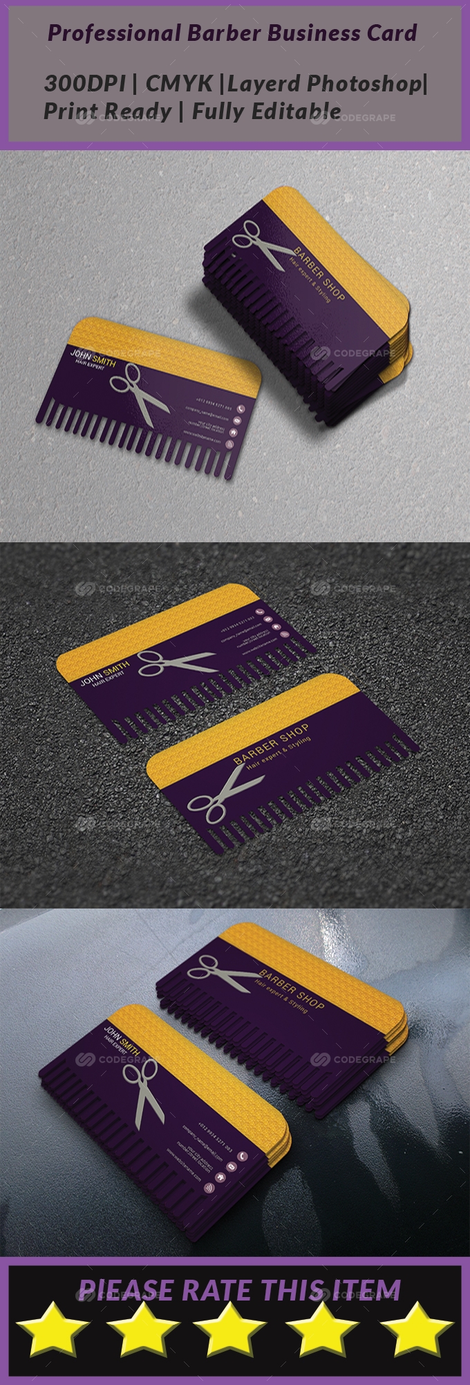 Professional Barber Business Card