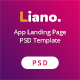 Liano - App Landing Page PSD Template