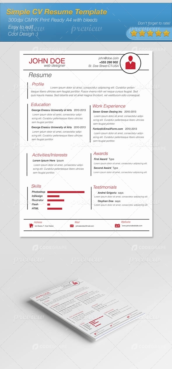 Simple Resume CV Template