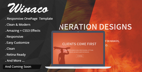 Winaco - Responsive One Page Template