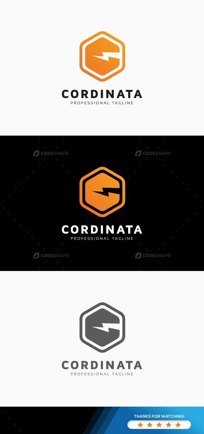 Cordinata-C Letter Hexagon Logo