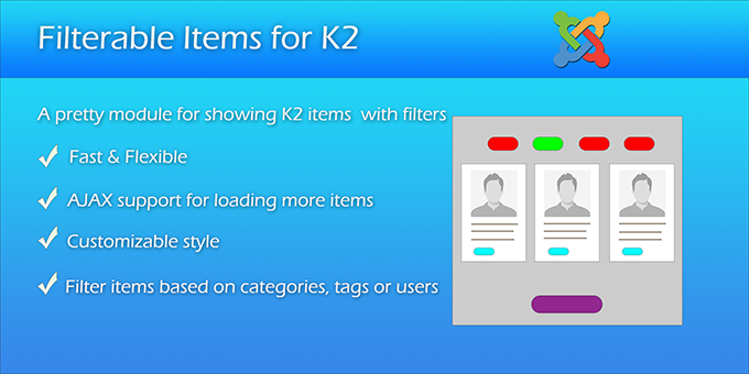 Filterable Items for K2 - Joomla Module