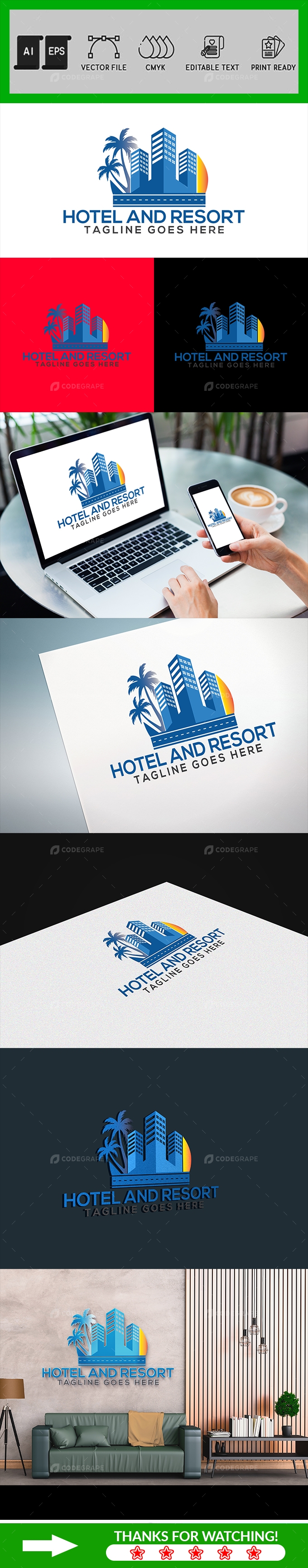 Hotel And Resort Logo Template