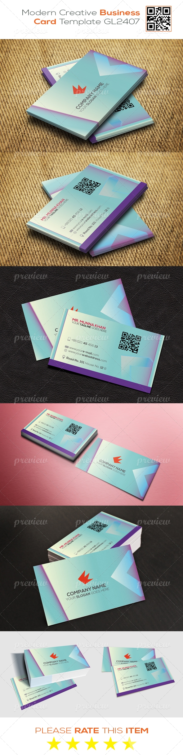 Modern Creative Business Card Template GL2407