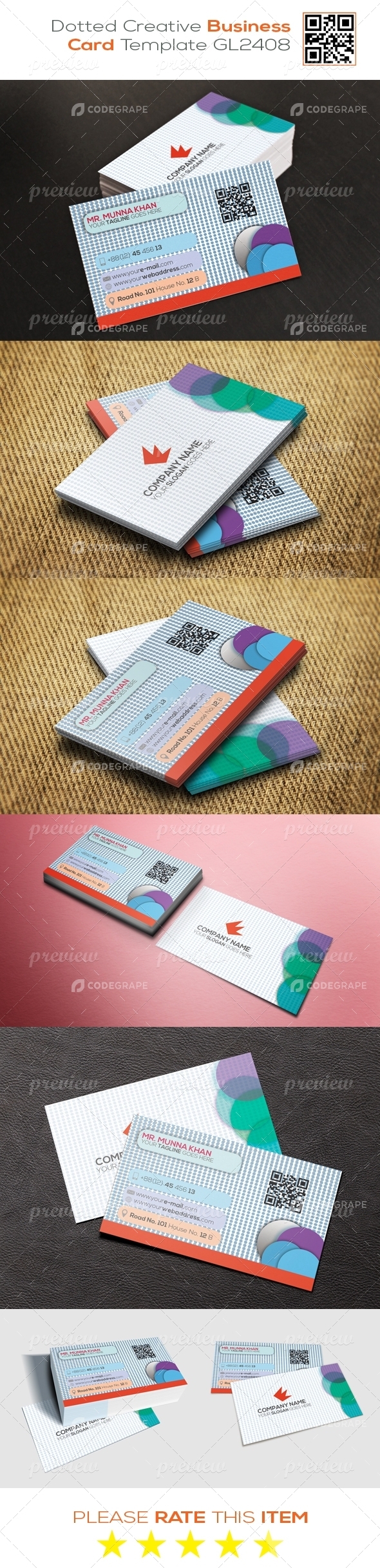 Dotted Creative Business Card Template GL2408
