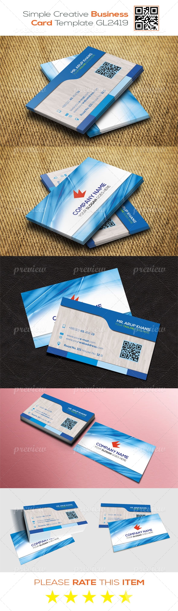 Simple Creative Business Card Template GL2419