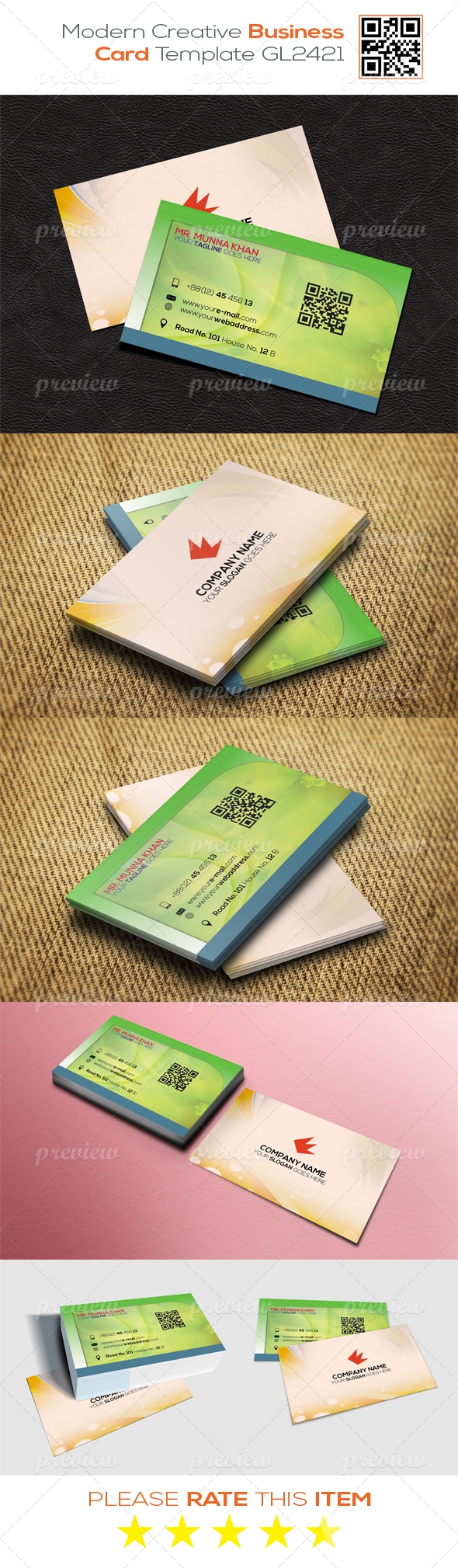 Modern Creative Business Card Template GL2421