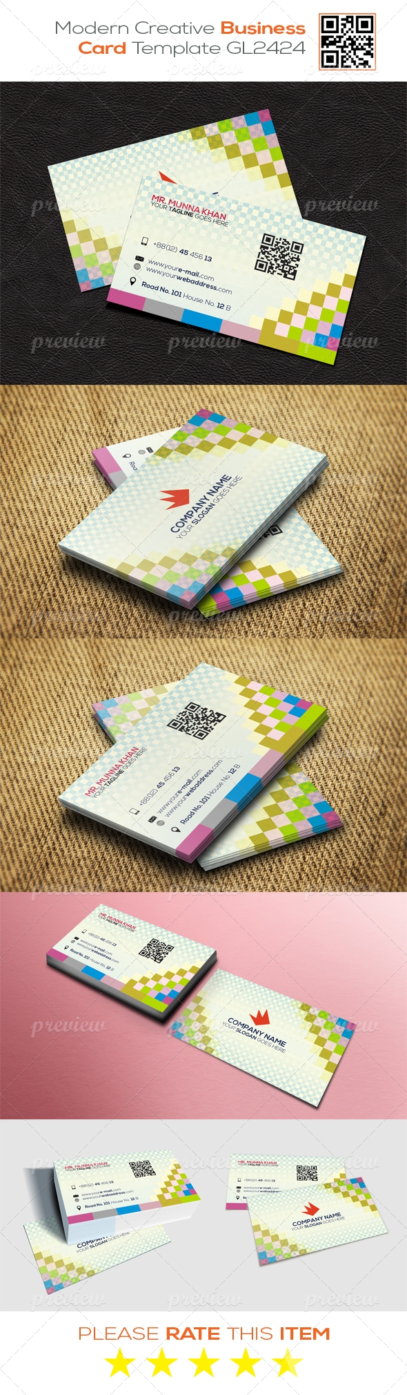 Modern Creative Business Card Template GL2424