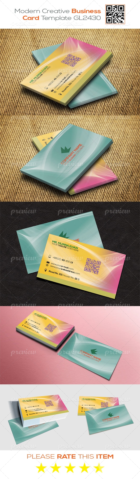Modern Creative Business Card Template GL2430