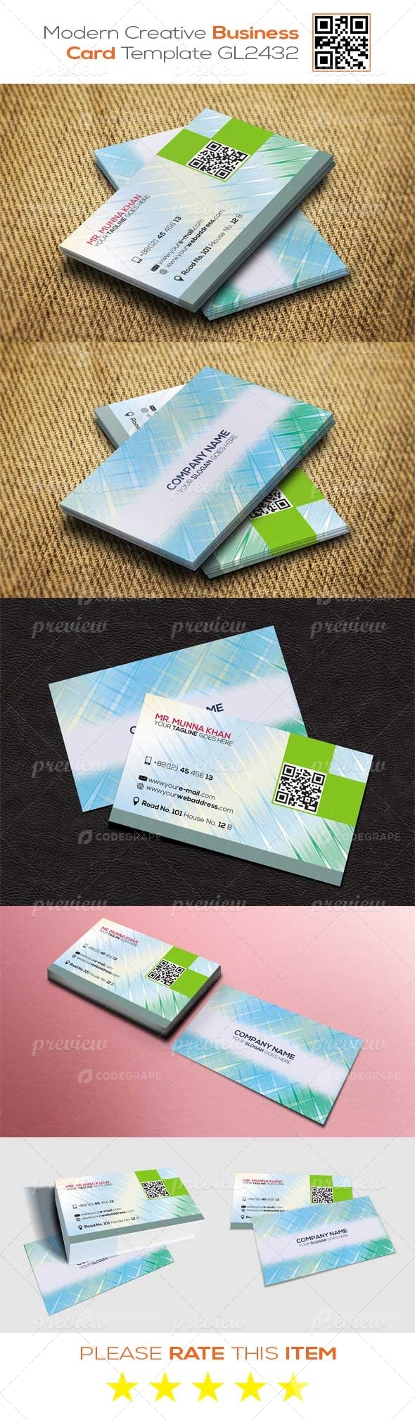 Modern Creative Business Card Template GL2432