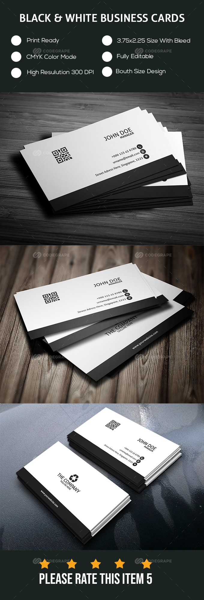 Black & White Business Cards