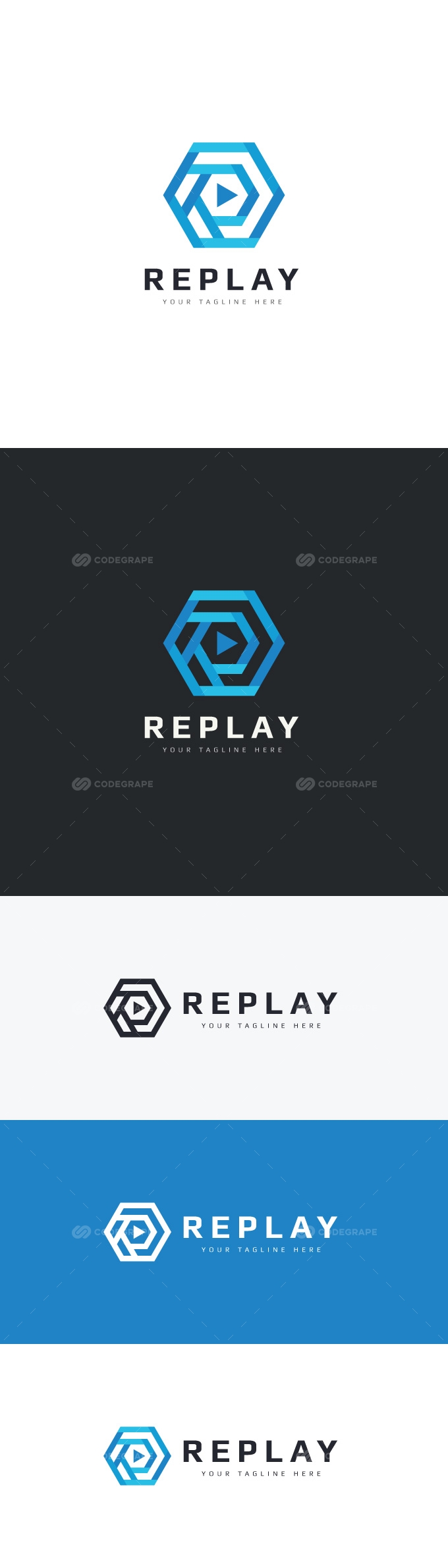 Letter R Logo Hexa Play Logo