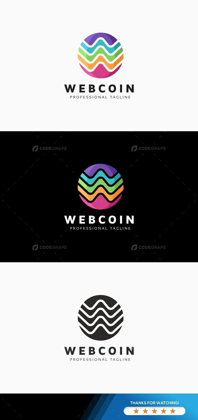 Webcoin-W Letter Logo