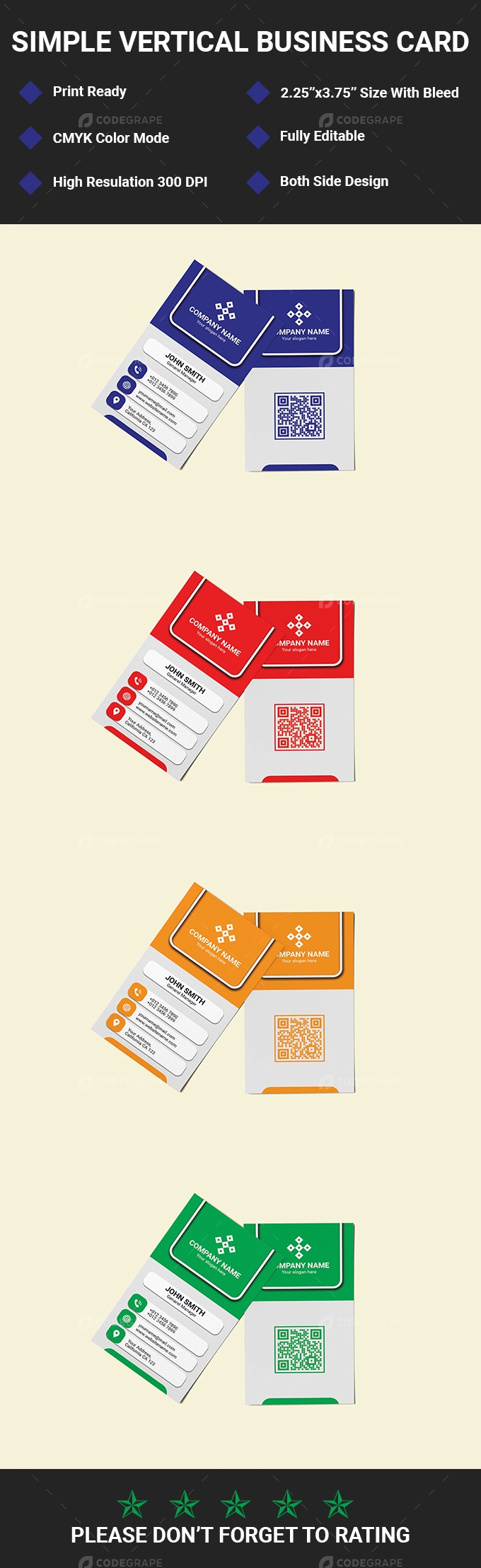 Simple Vertical Business Card
