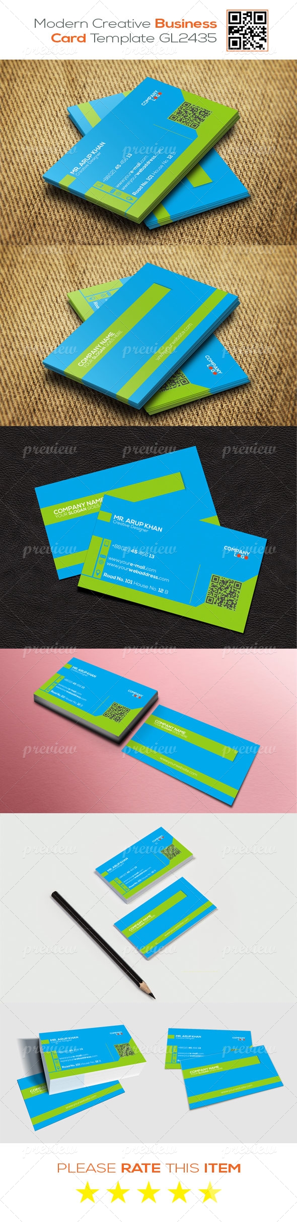 Modern Creative Business Card Template GL2435