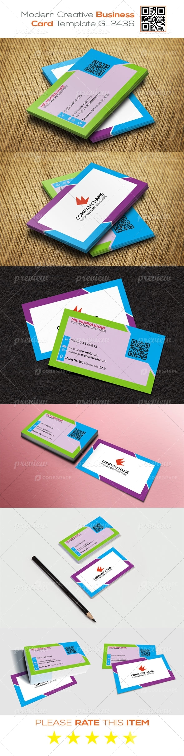 Modern Creative Business Card Template GL2436