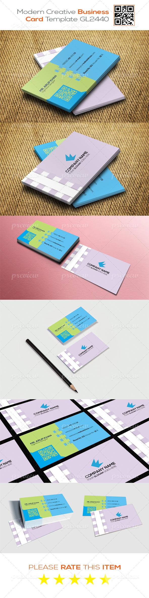 Modern Creative Business Card Template GL2440
