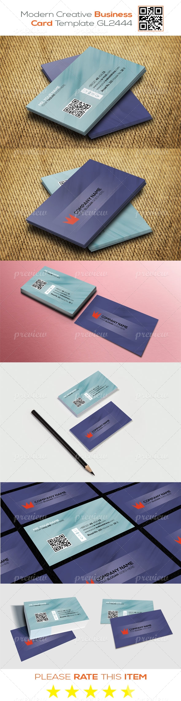 Modern Creative Business Card Template GL2444