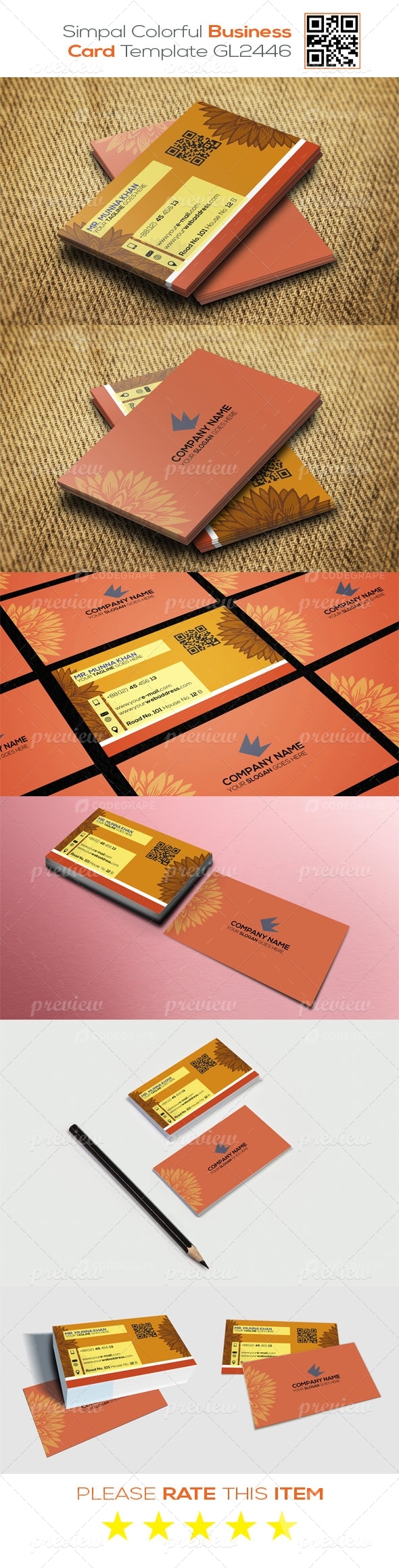 Simpal Colorful Business Card Template GL2446