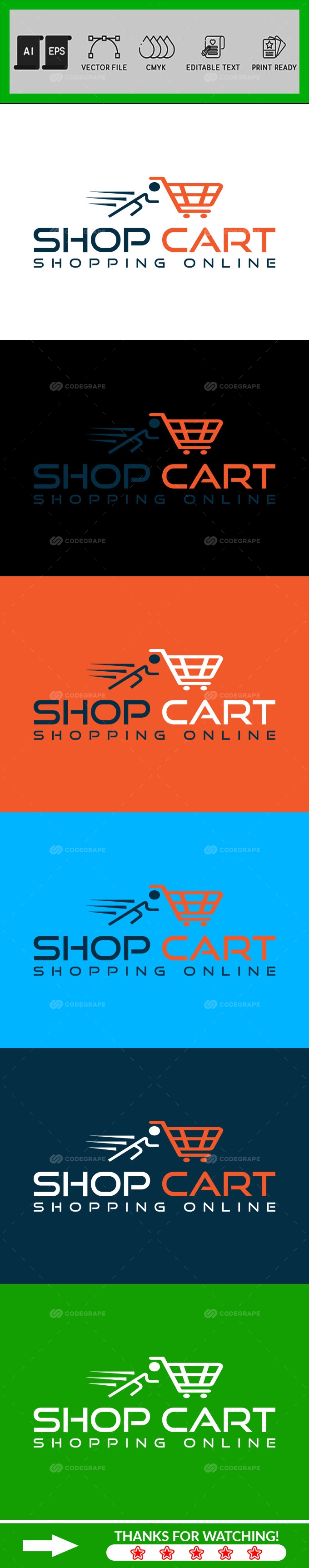 Online Shopping Store Logo Design Template