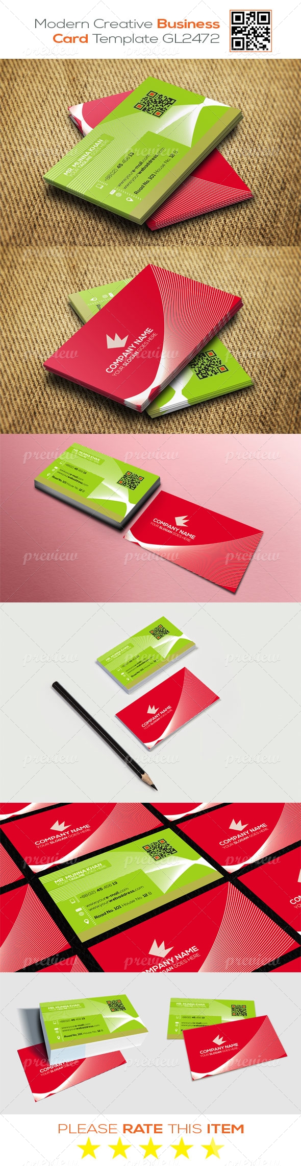 Modern Creative Business Card Template GL2472