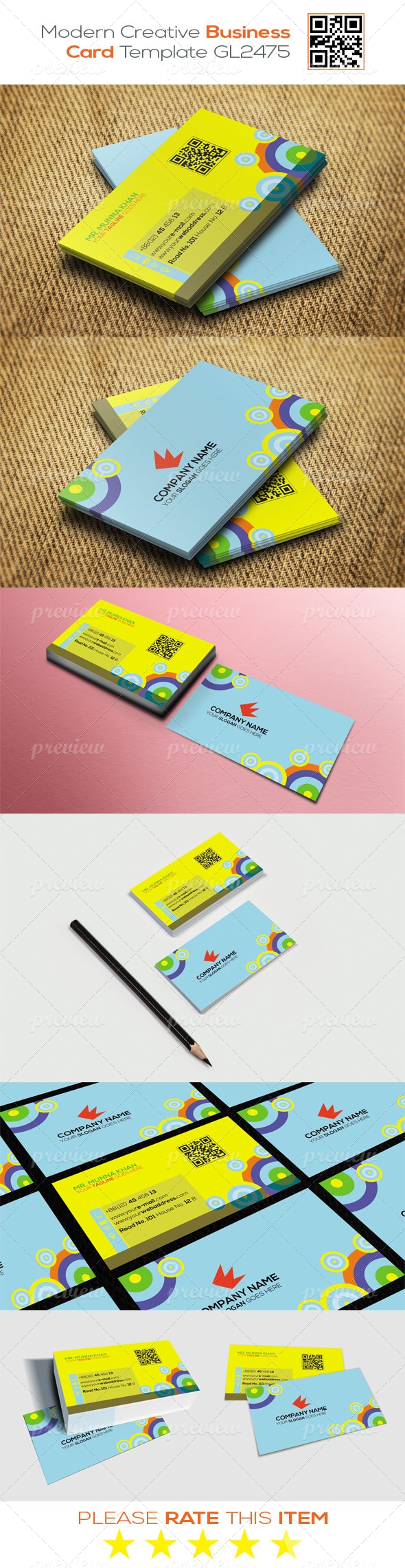 Modern Creative Business Card Template GL2475