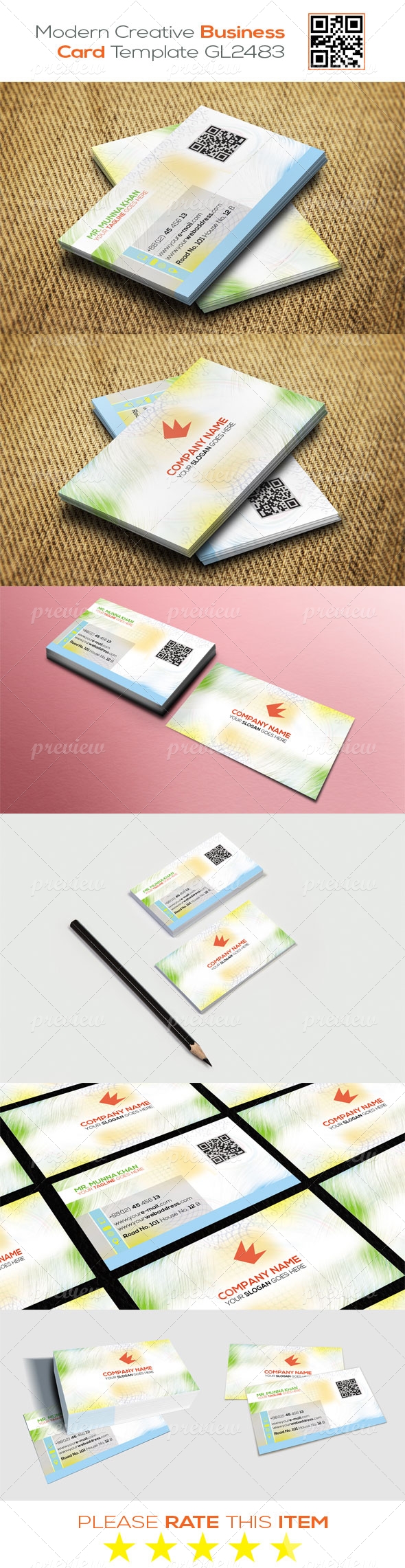 Modern Creative Business Card Template GL2483
