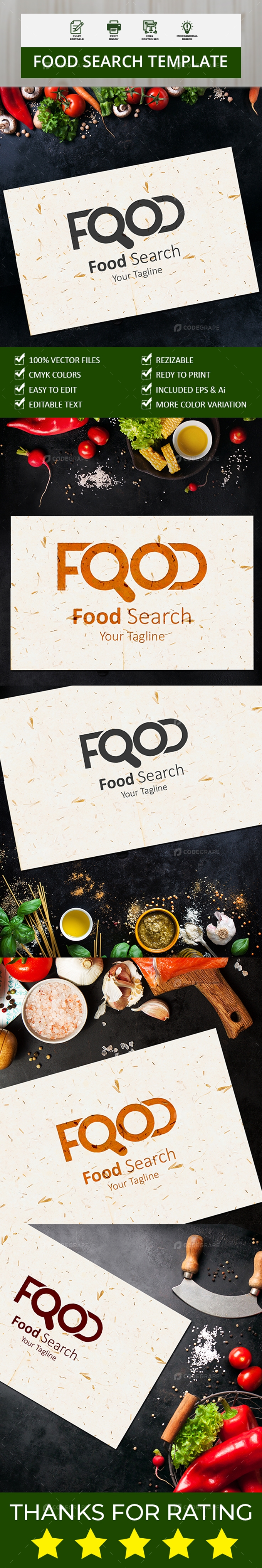 Food Search Logo Template