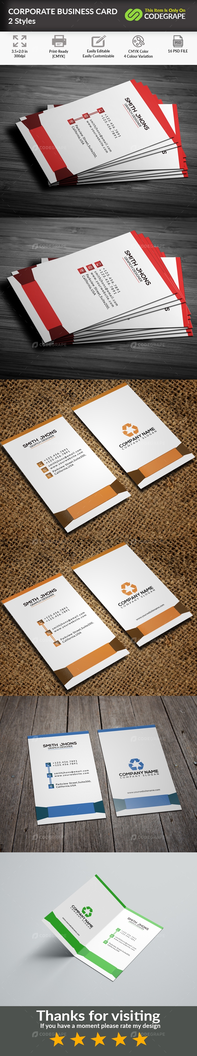 Corporate Business Card 2 Styles