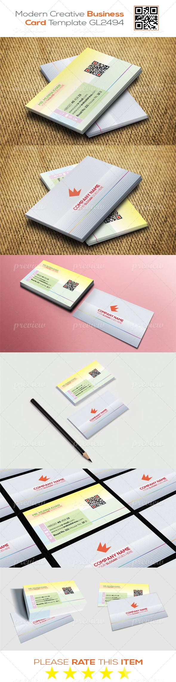 Modern Creative Business Card Template GL2494