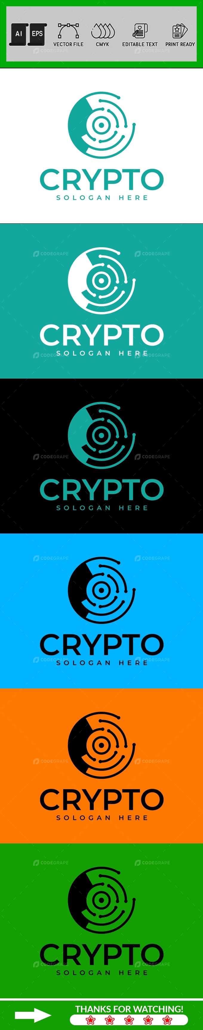 CryptoCurrency O Letter Logo Design Template