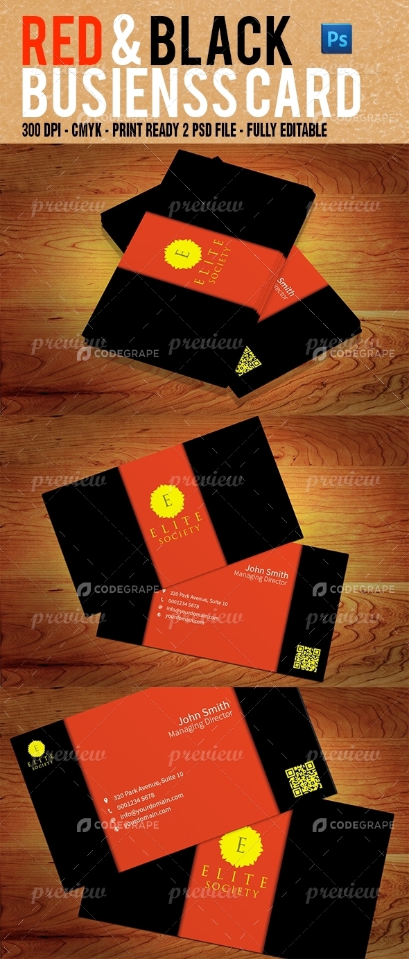 Red and Black Business Card